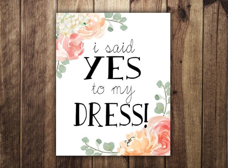 Say Yes to the Dress Printable Paddle Signs Dress Shopping | Etsy
