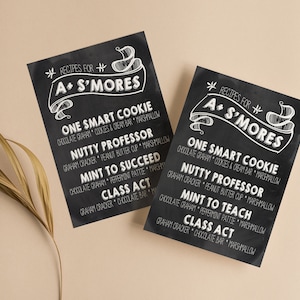 Lehrer Smore Bar, Abschlussfeier Schild, Absolvent S'more, Lehrer Geschenk, Lehrer Wertschätzung Geschenk, Smore Bar Schild, Smore Rezepte