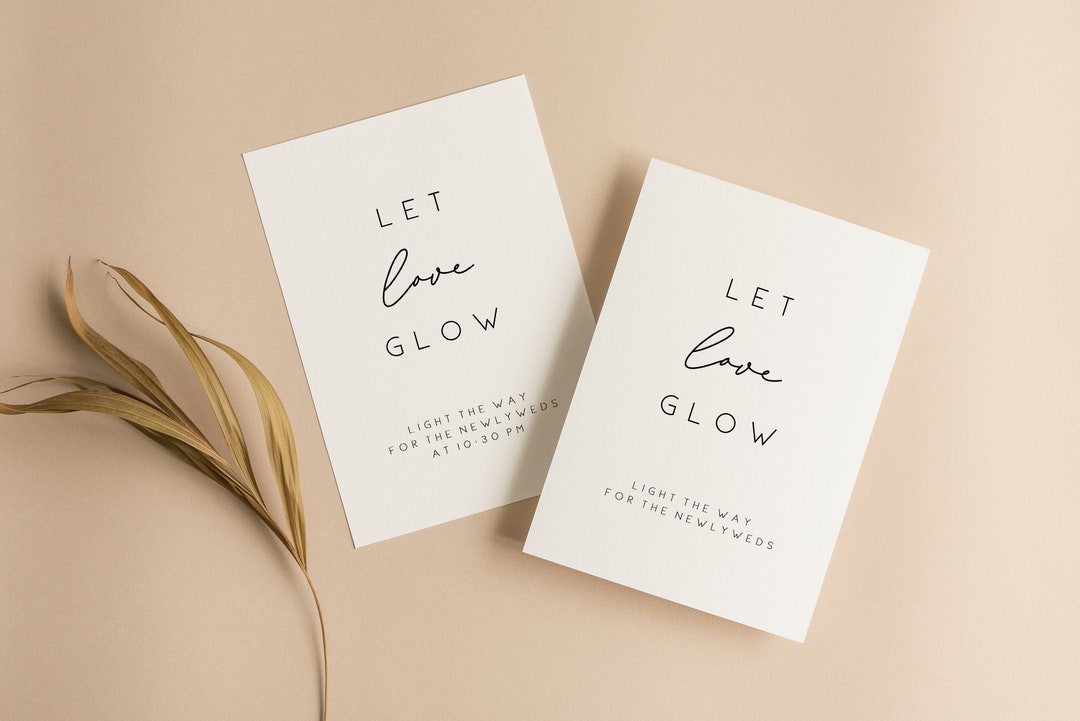 Printable Glow Stick Send off Sign, Glowstick Sign, Let Love Glow