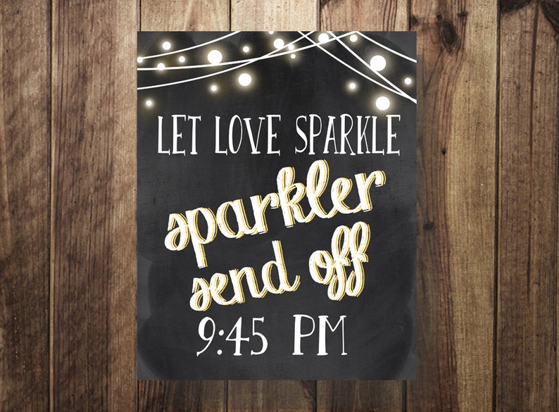 Sparkler Send Off Sign Printable Sparkler Sign Wedding