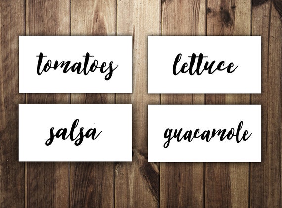Walking Taco Bar Toppings Labels Nacho Bar Chili Bar Baked Etsy