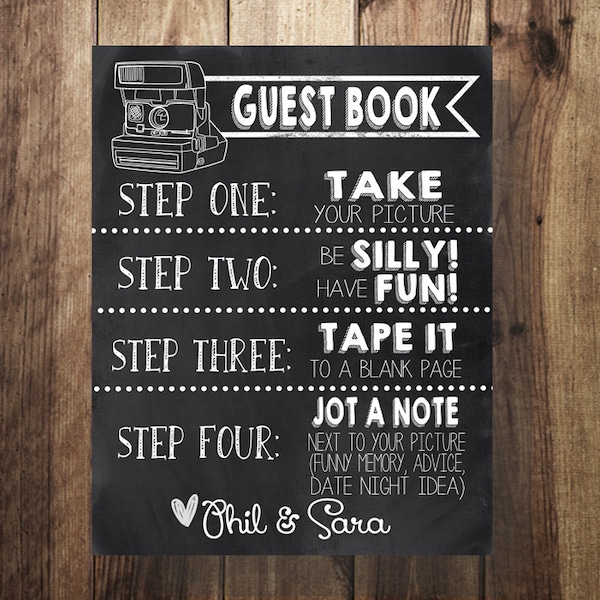 Chalkboard Guestbook Etsy