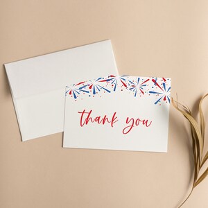 Firework Thank You Cards Printable, Little Firecracker Birthday Thank You Notes, Fourth of July