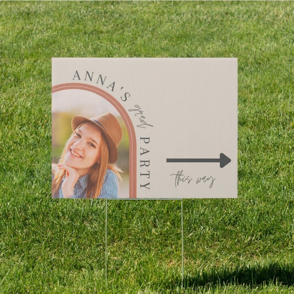 Graduation Party Yard Signs (two), Arch Minimalist, Photo, Printed or Printable, ARC