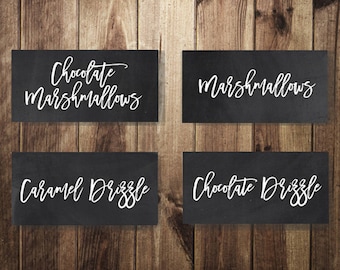 12 etichette stampabili con condimenti per barrette di cioccolata calda, barretta di cioccolata calda, matrimonio invernale, baby shower invernale, addio al nubilato invernale, sempreverde, Natale