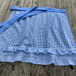 Blue White Gingham Fabric Apron Pretty Apron for Women Retro Apron Octoberfest Dirndl Apron Only ...