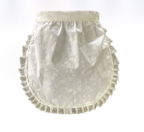 Extra Small Apron for Women Old Fashioned Solid White Apron