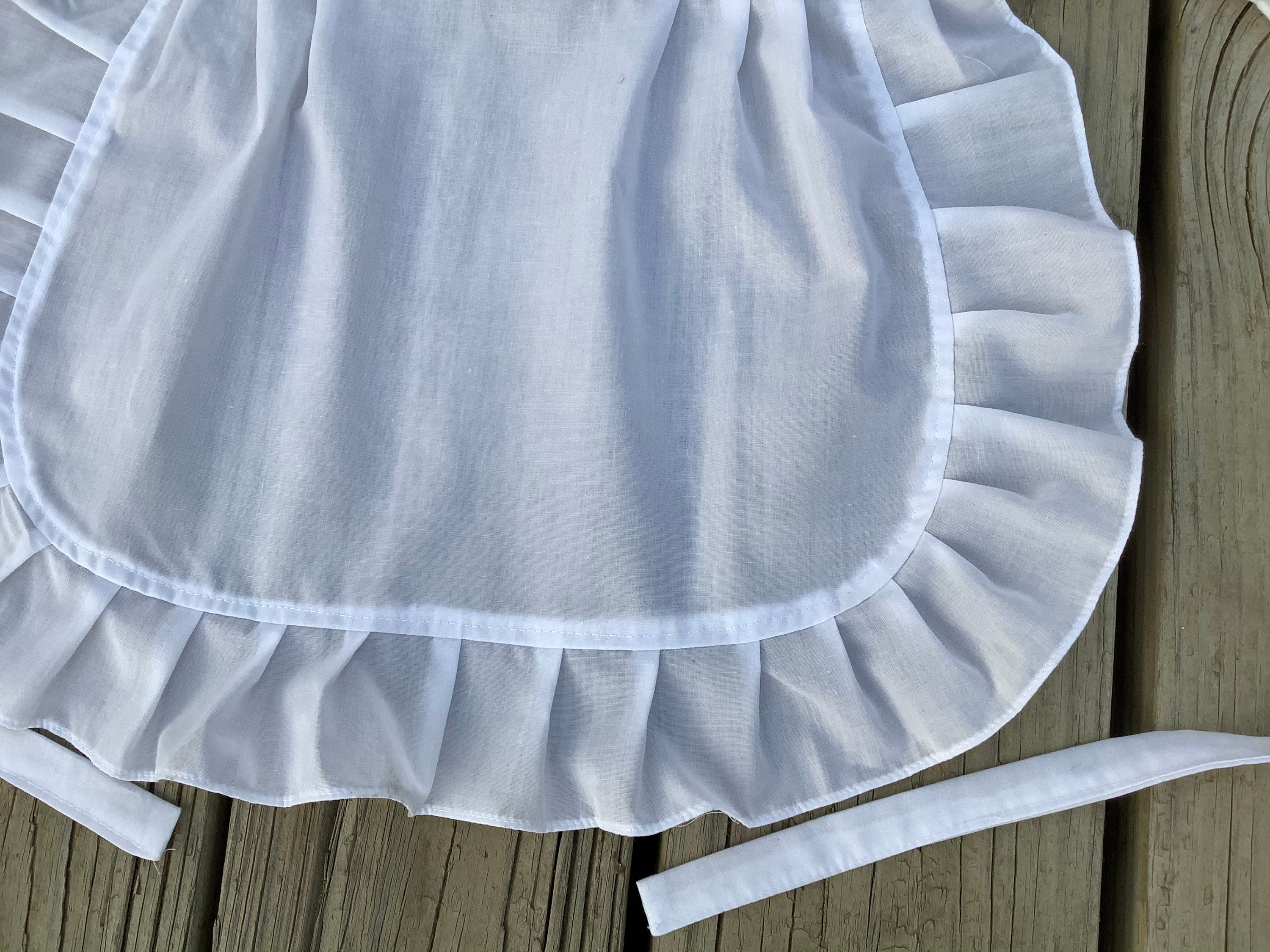 Plain White Apron With Ruffles Adult French Maid Apron Old Etsy