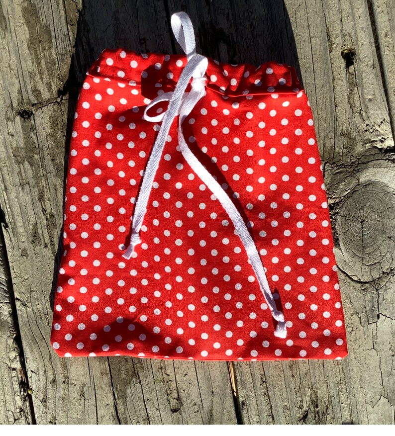 Red White Gift Bags Small Fabric Bags for Girls Christmas Etsy