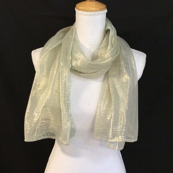 Sparkly Ivory Eternity scarf Cream Long scarf Christmas gift | Etsy