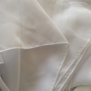 Extra Large White Wedding Shawl for Brides, White Chiffon Triangle ...