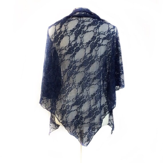 navy lace shawl