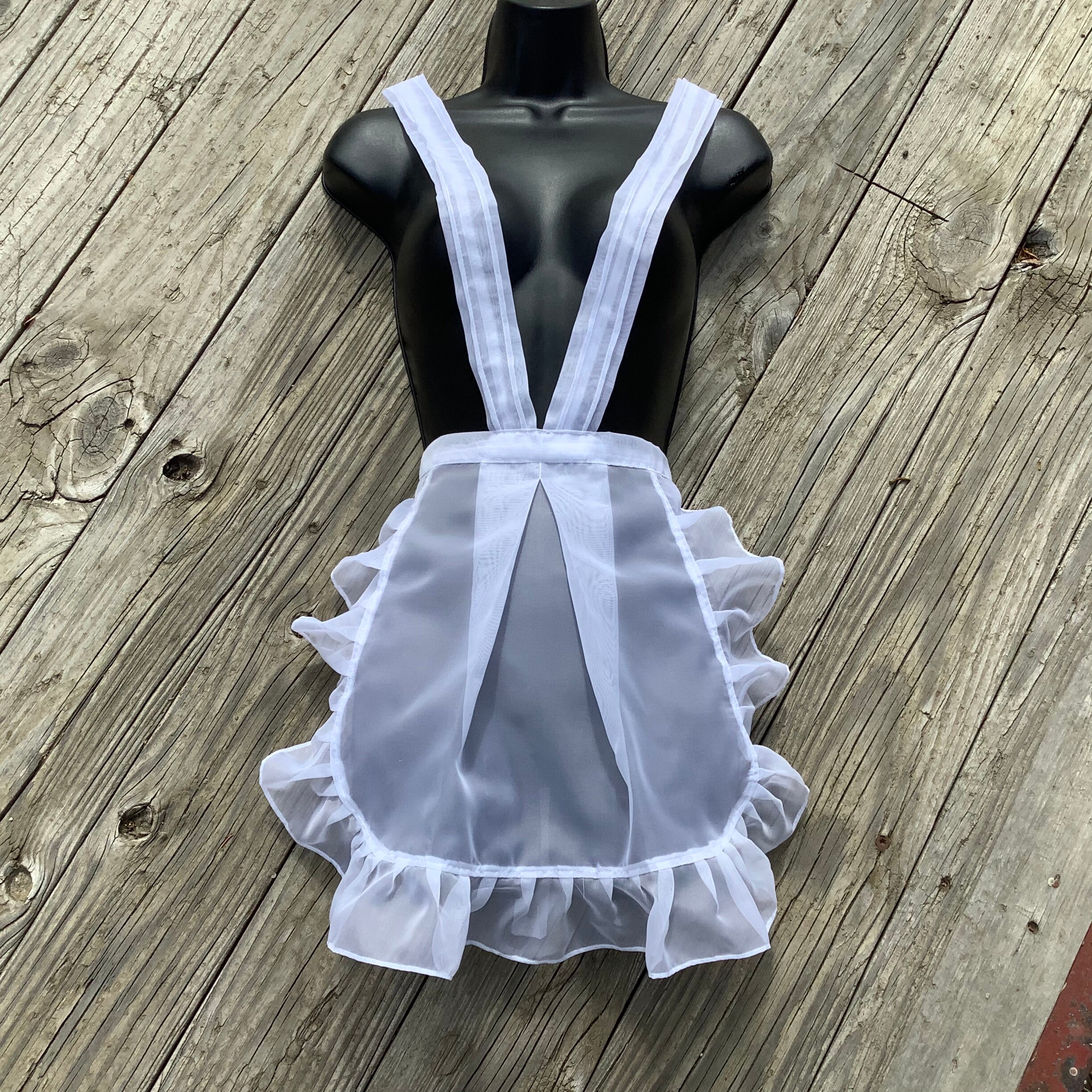 Chrestina Magenta Costume White Apron With Ruffles, TV
