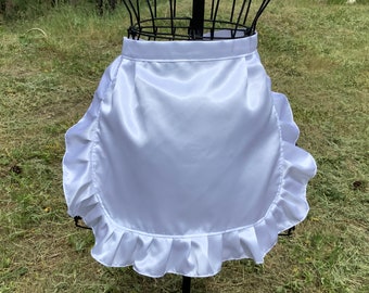 french 00-20s apron【wildfraulein好きな方など】 Sexy French Maid Satin Apron in Black and White Satin