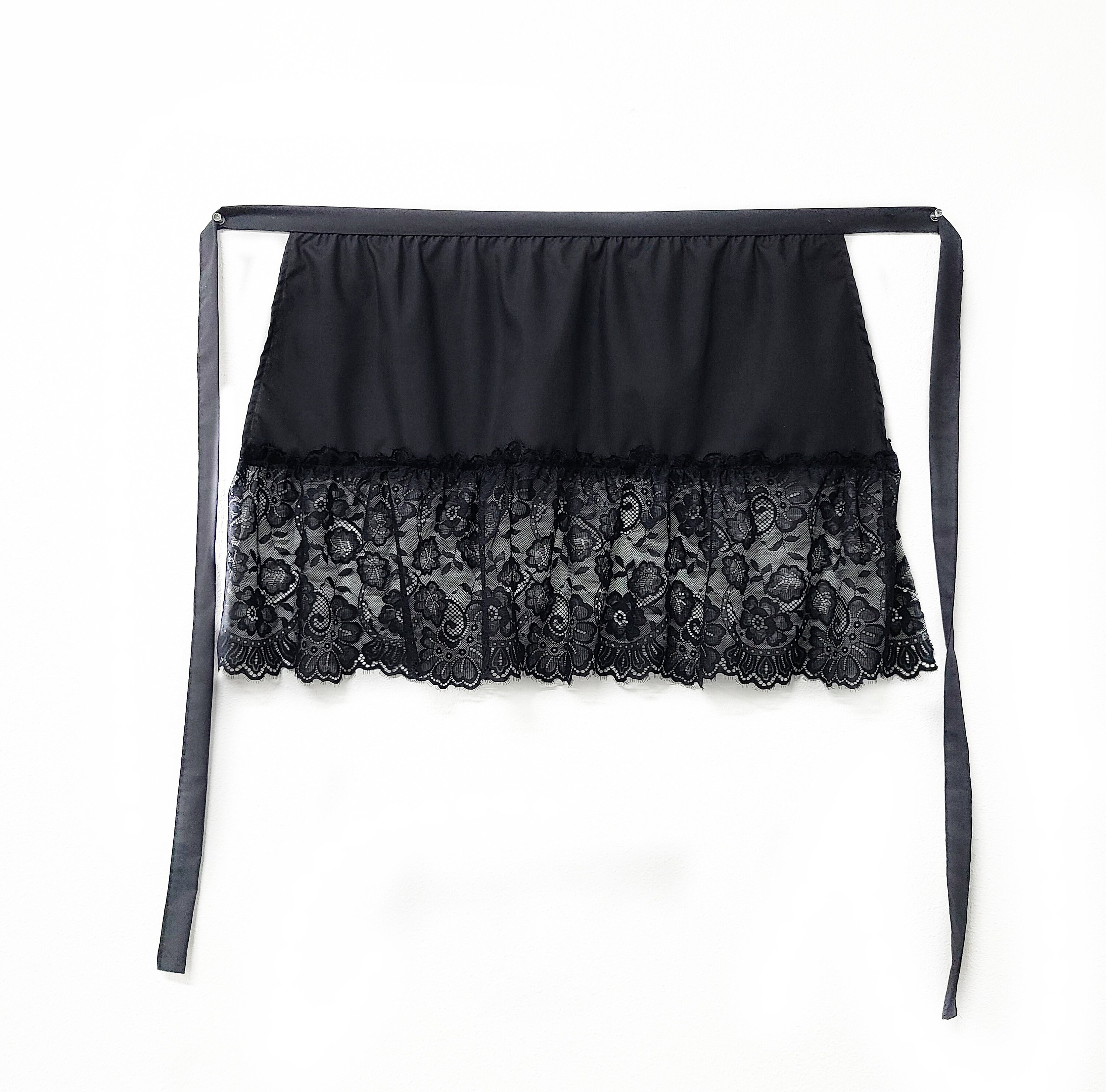 Lace Ruffle Black apron Bridal Shower Apron Black Half Apron Etsy
