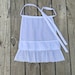 White Eyelet Apron With Double Ruffle, White Apron, Long Apron With ...