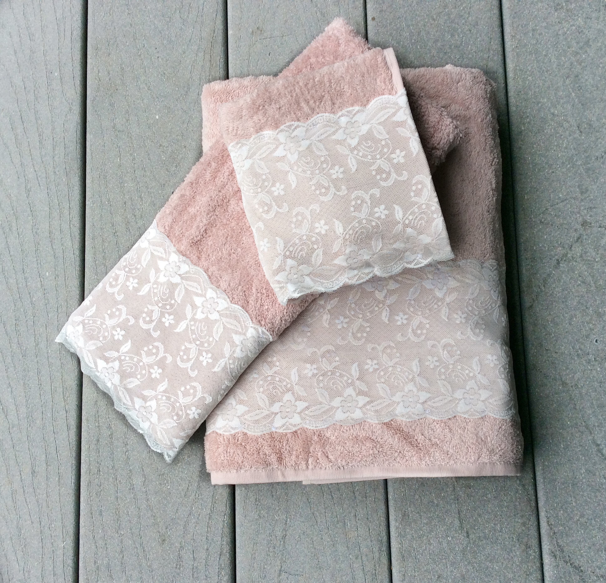 Blush Pink Towel set of 3 Decorative Pink Bathroom Decor