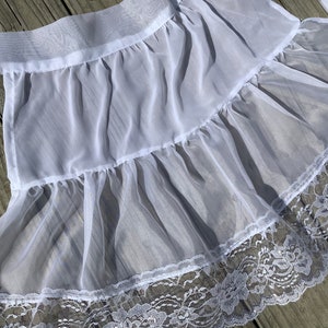 White Silky Chiffon Apron With Lace Ruffle Sexy French Maid - Etsy
