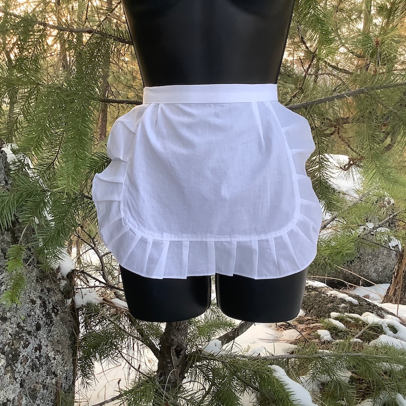 BESTSELLER Women Plain White Apron With Ruffle Adult French - Etsy