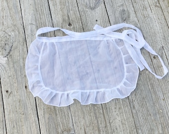 BESTSELLER White Apron for Women Sexy Sheer White Apron, Chiffon Maid apron, Old Fashioned Apron for Ladies, White Solid Apron for Woman