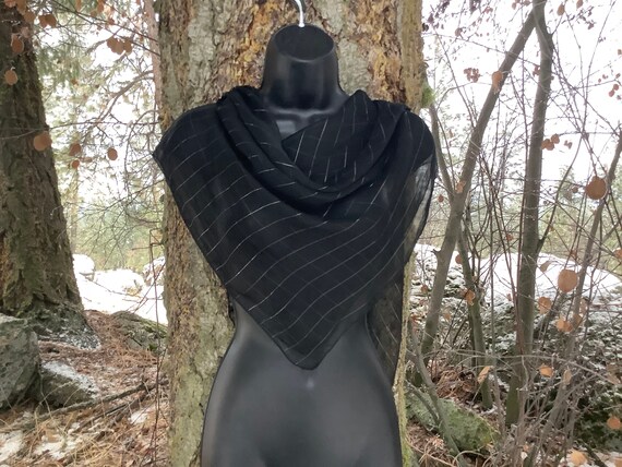 Black silk scarf womens best sale