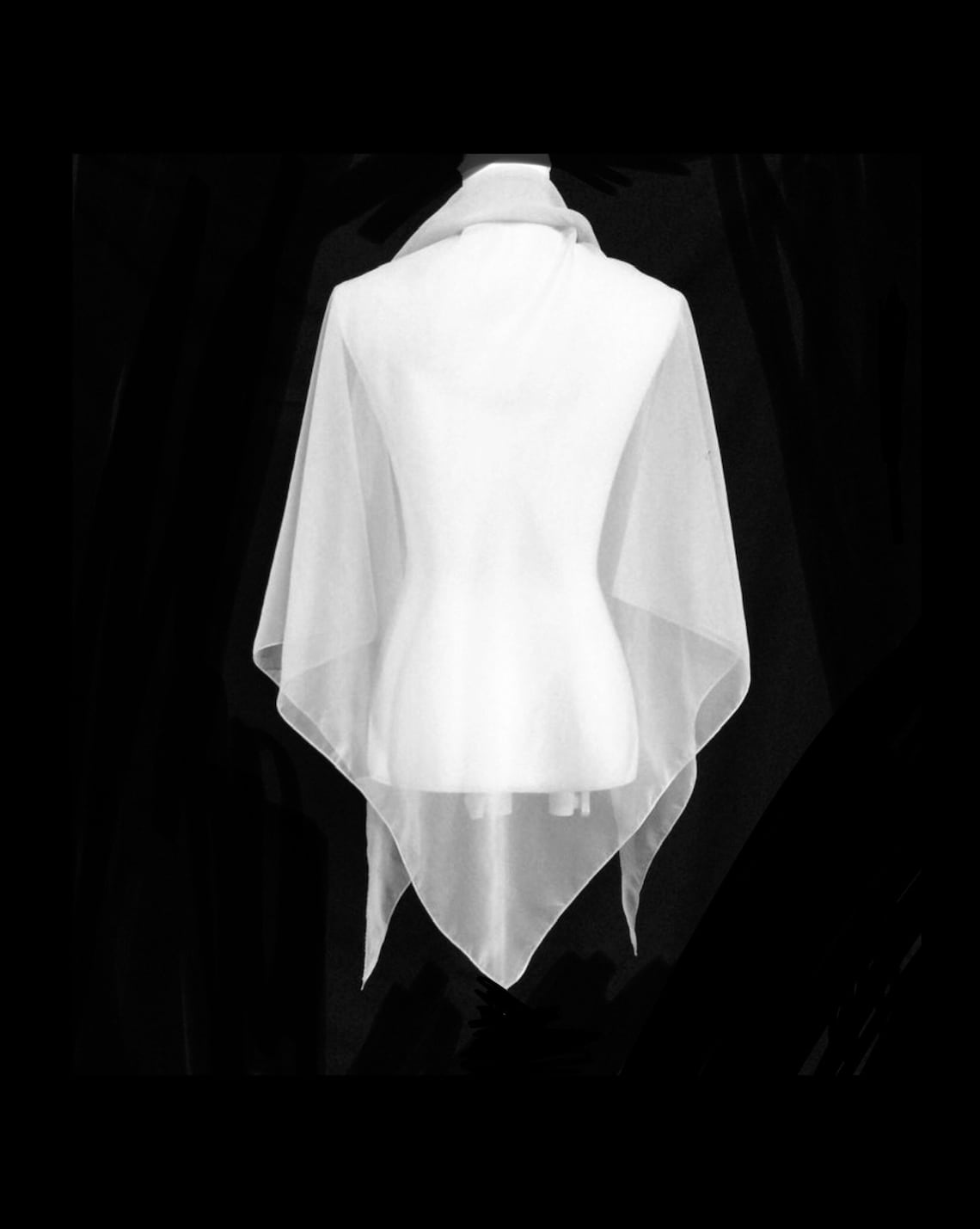 Extra large White Wedding Shawl White Chiffon Shawl Large Etsy