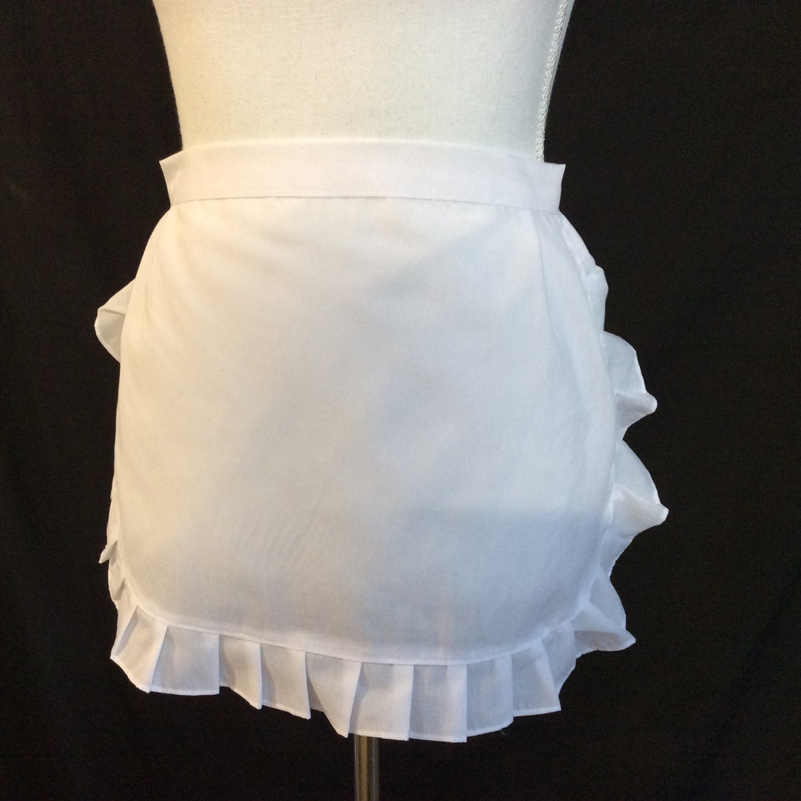 Women White Apron With Ruffles Adult French Maid Apron Old Etsy