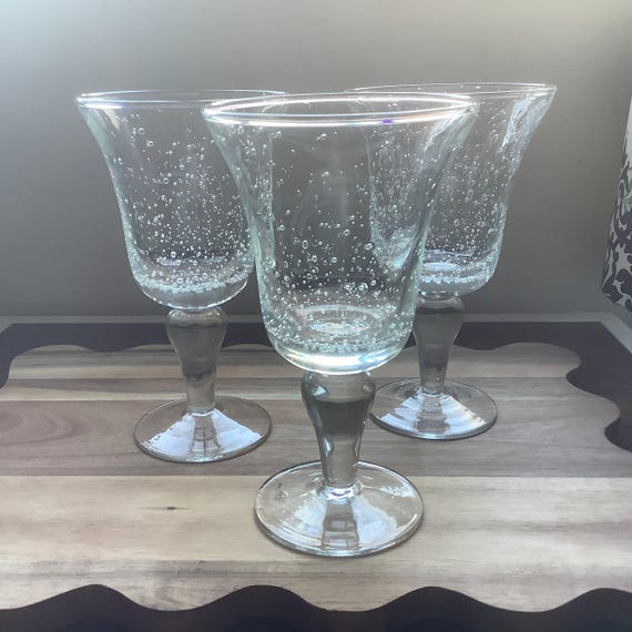 Clear Glass Wine Stems With Air Bubbles Handblown Glass Hand Crafted  Artisan Blown Glass Clear Bubble Wine Glasses 1 per Order - Etsy