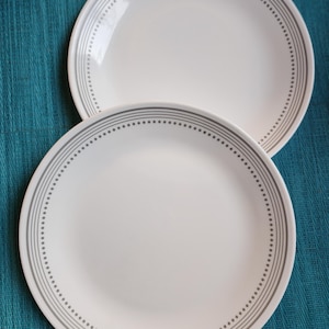 Vintage Corelle Dinner Plates Set of 2  Grey decorative plates Made in USA Discontinued Replacement Dinnerware