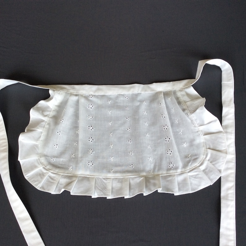 Toddler White Apron Eyelet Fabric Half Apron Ruffles French Etsy