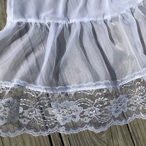 White Silky Chiffon Apron With Lace Ruffle, Sexy French Maid Apron for ...