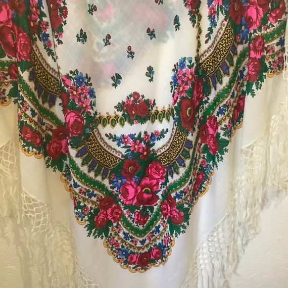 Extra Large White Vintage Shawl, Russian White Sh… - image 4