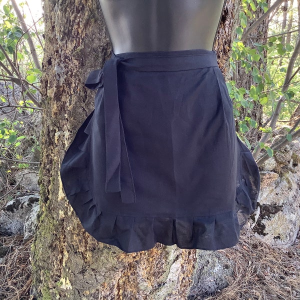 Black Ruffle Apron Etsy