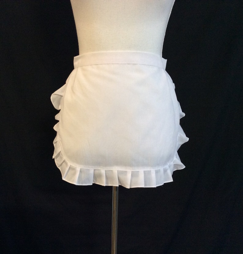 Women White Apron with Ruffles Adult French Maid apron Old Etsy