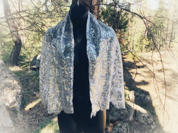 Silver sequin shawl wrap 2025