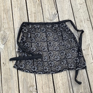 Silver & Black Lace Apron for Bridal Shower, Black Dirndl Apron, Octoberfest apron only Wedding Gift made in USA, Wedding Dance apron Bride