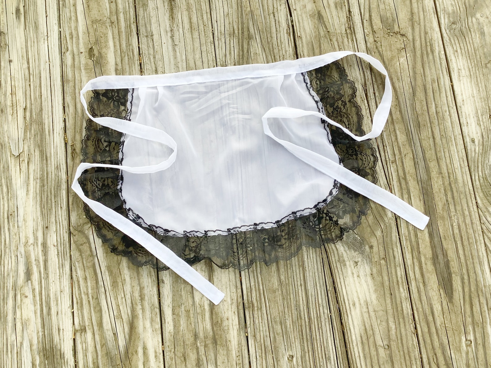 White With Black Ruffle Aprons Costume Aprons French Maid - Etsy