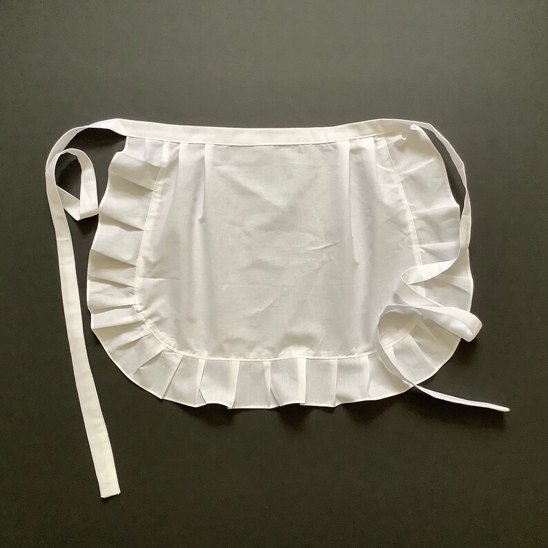 Plain White Apron With Ruffles Adult French Maid Apron Old Etsy