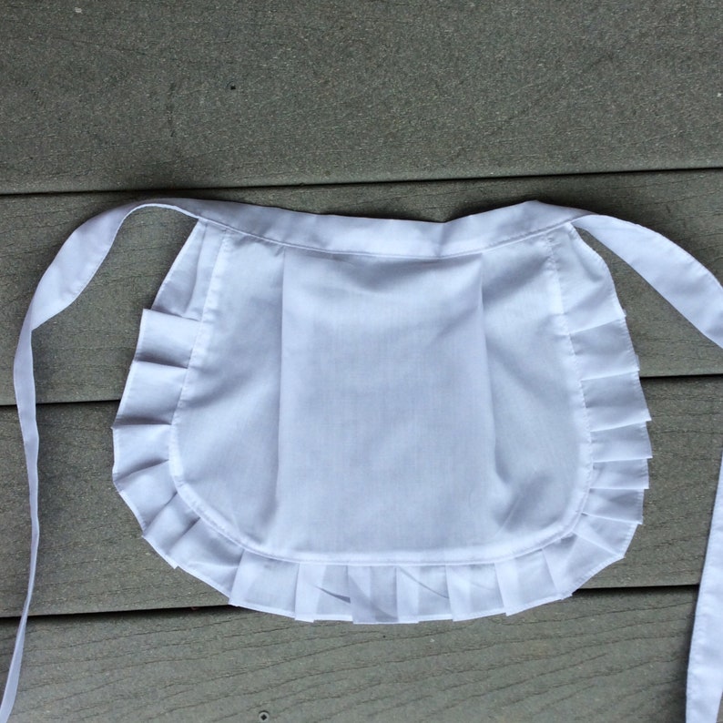 Women White Apron with Ruffles Adult French Maid apron Old Etsy