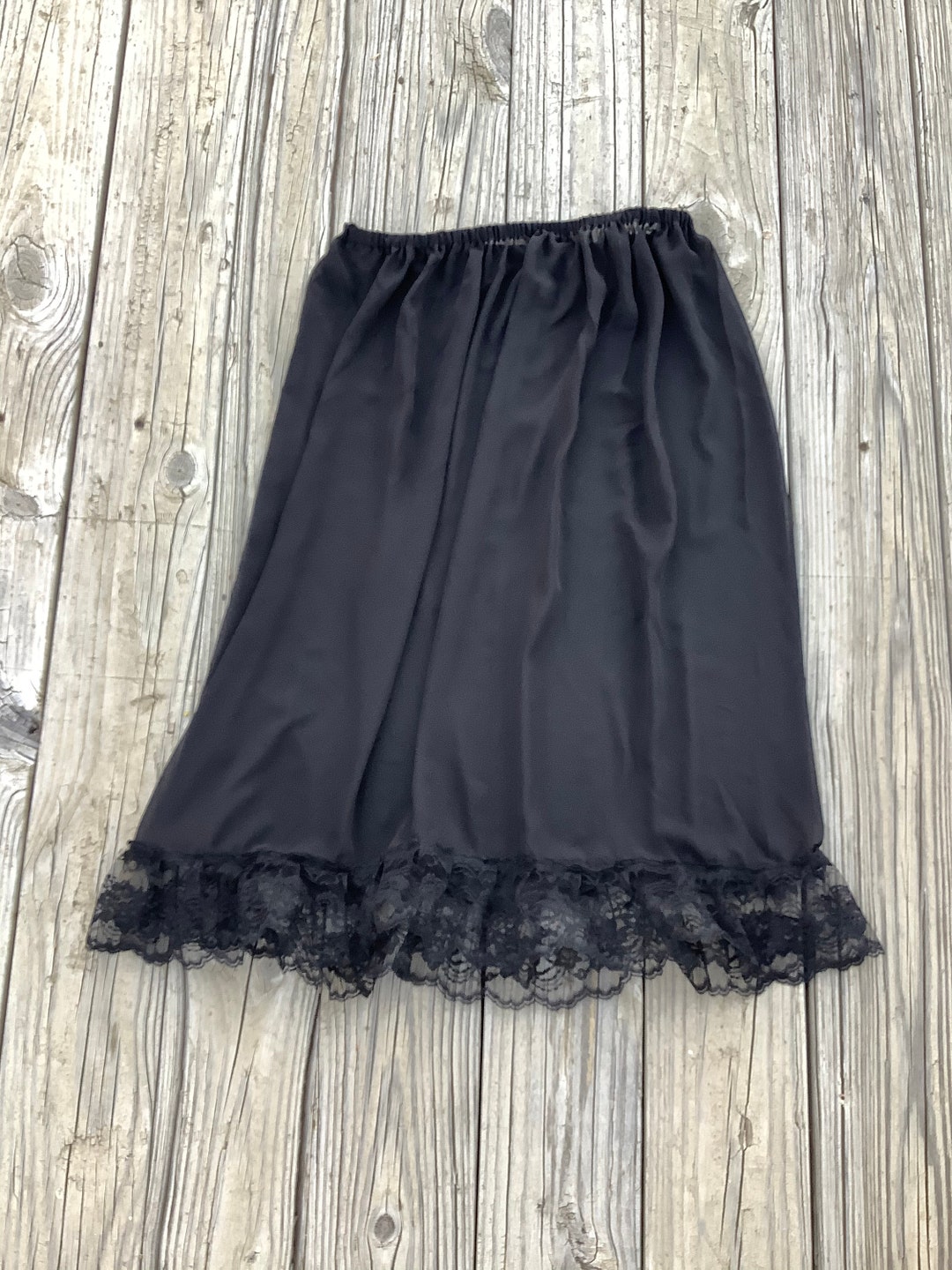 Black Lace Extender Slip Long Petticoat Slip Victorian Lace - Etsy