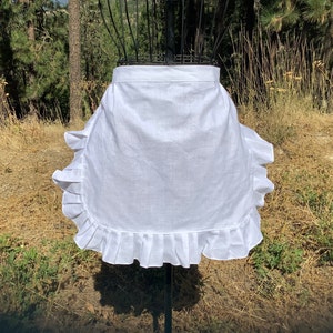 BESTSELLER Women Plain White Apron with Ruffle, Adult French Maid apron, Old Fashioned Apron for Ladies, Costume Aprons for Woman Bulk Order