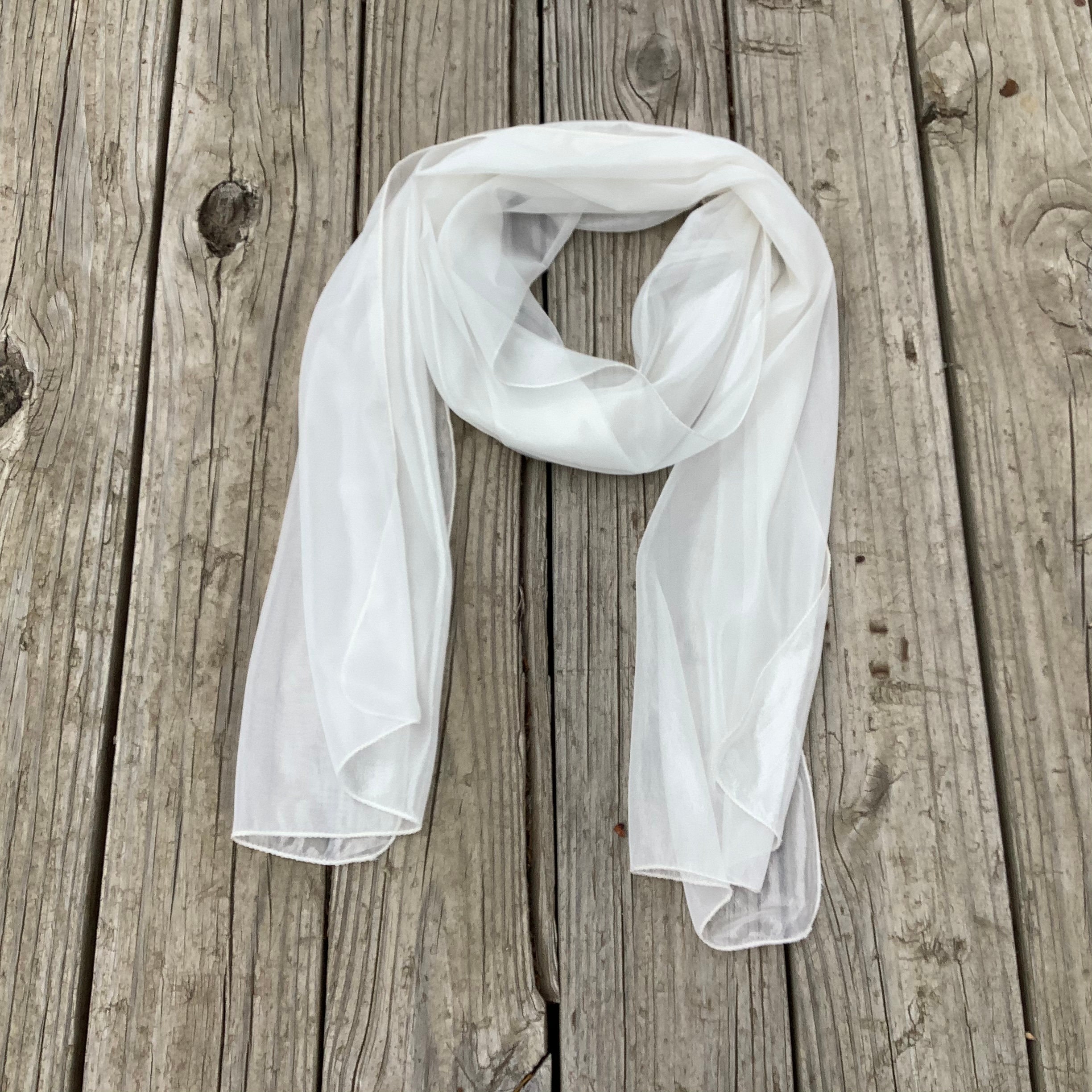 White sheer scarf deals