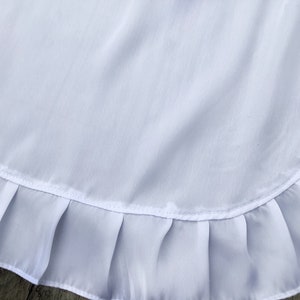BESTSELLER ON Etsy White Satin Apron with Ruffles, Adult French Maid apron, Old Fashioned Apron for Ladies, White Half Apron for Woman image 6