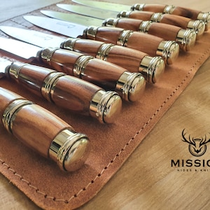Argentine Handmade Gaucho 8 STEAK KNIVES SET Premium Stainless Steel Mission Argentina.