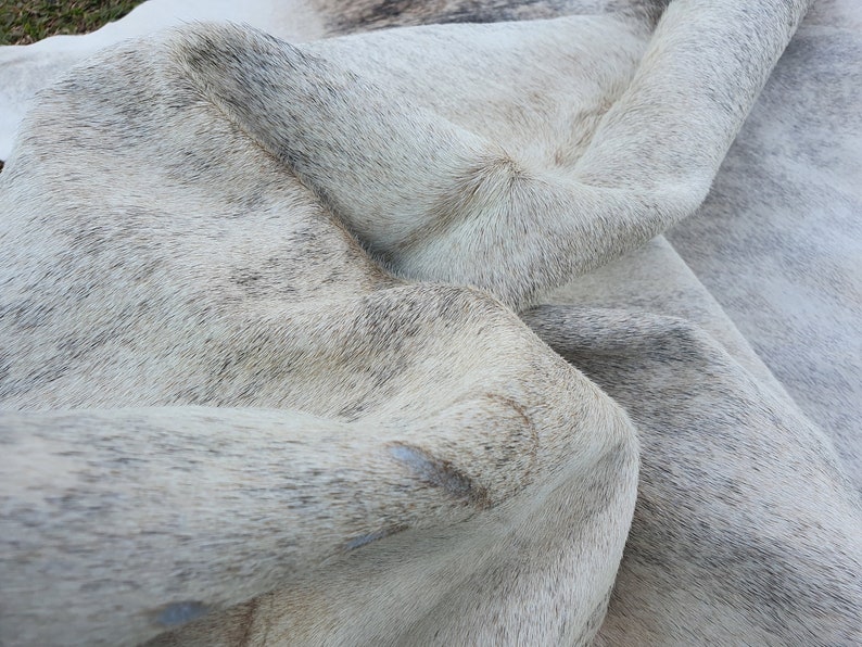 Grauer Rindslederteppich GROSS Peau de Vache. Kuhhaut Bild 4
