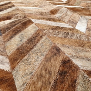 BRINDLE CHEVRON Matta Patchwork Kohud 1,8 x 2,4