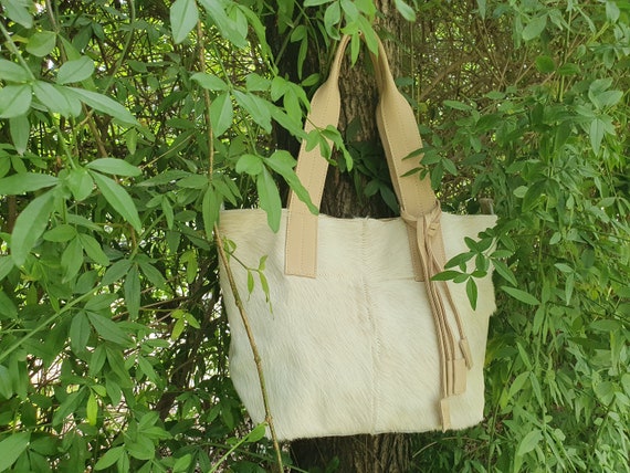 Cowhide Purse Unique Piece Cow Hide Handbag. Leather Bag.
