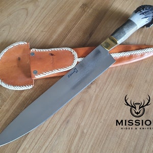 Argentine Gaucho Deer Horn Wood Carving Knife. Stainless Steel 420 Mo Va. Mission Argentina. 11 Blade image 1