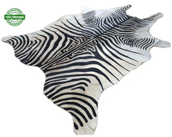 Cowhide Rug ZEBRA BLACK WHITE Unique!  Tapi Peau de Vache prints