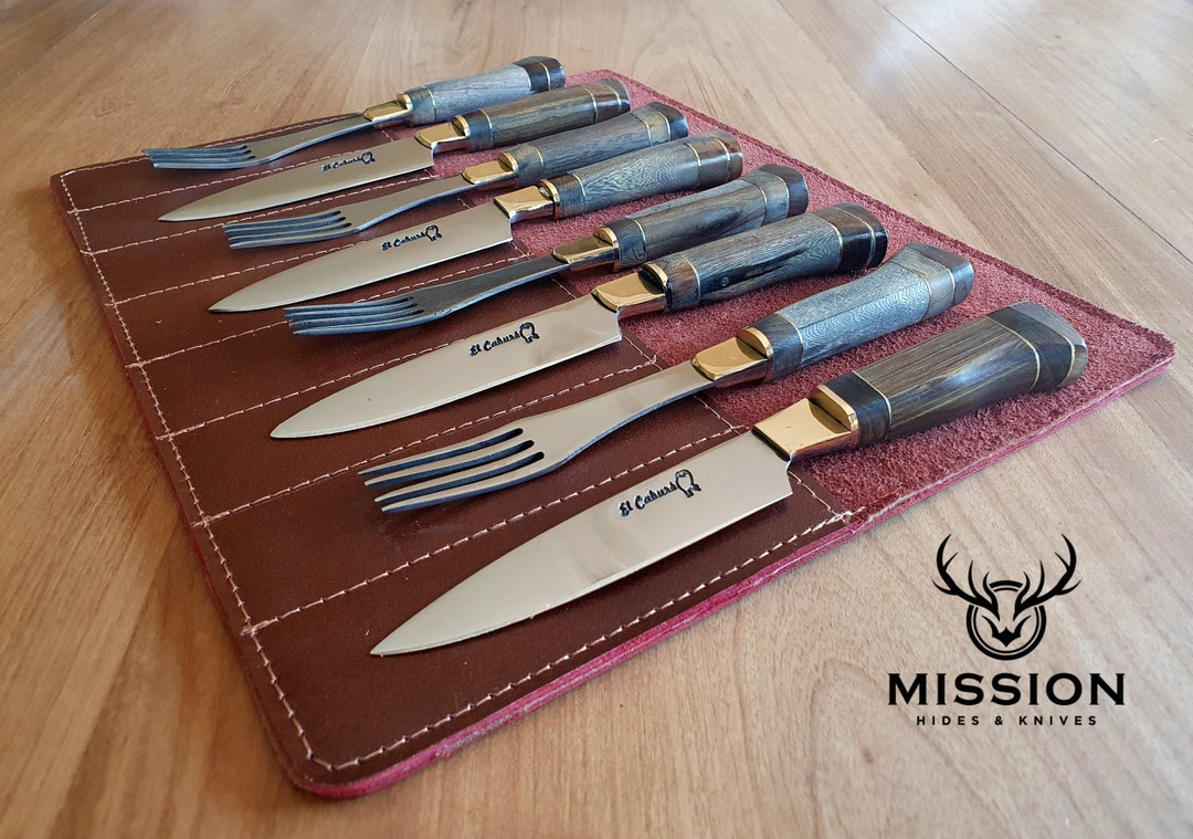 Argentine Gaucho STEAK KNIVES / FORK Set X 8 Pieces Stainless Steel
